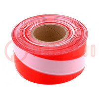 Tape: warning; white-red; L: 250m; W: 80mm