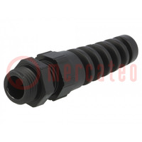 Cable gland; with strain relief; PG9; IP68; polyamide; black