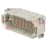 Connector: HDC; contact insert; male; Han® EE; PIN: 32; 32+PE; 16A