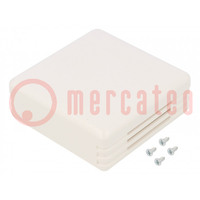 Enclosure: for alarms; X: 71mm; Y: 71mm; Z: 27mm; ABS; white
