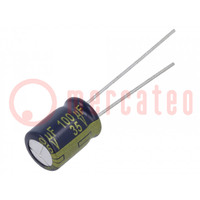 Condensator: elektrolytisch; low ESR; THT; 100uF; 35VDC; Ø8x11,5mm