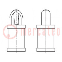 PCB distance; polyamide 66; L: 22.2mm; snap fastener; natural