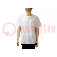 T-shirt; ESD; men's,XL; cotton,polyester,carbon fiber; white