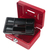 HMF 102122-03 Kinder Spardose, Geldkassette abschließbar mit Schlitz, 12,5 x 9,5 x 6 cm, Rot