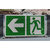 Rettungsweg links Rettungsschild, MESH-Gewebe, 340 x 173 cm DIN EN ISO 7010 E001 + Zusatzzeichen ASR A1.3 E001 + Zusatzzeichen