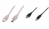 DIGITUS USB 2.0 Kabel, USB-A - USB-B Stecker, 3,0 m, beige (11006662)