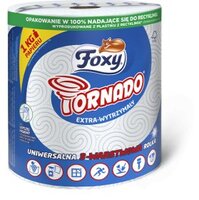 Ręcznik papierowy Foxy Tornado, 3-warstwowy, w roli, 1 rolka, biały