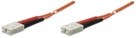 Intellinet Glasfaser LWL-Anschlusskabel, Duplex, Multimode, SC/SC, 50/125 µm, OM2, 5 m, orange