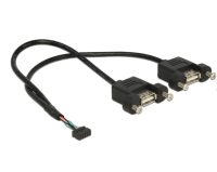 DeLOCK 84832 câble USB 0,25 m USB 2.0 2 x USB A Noir