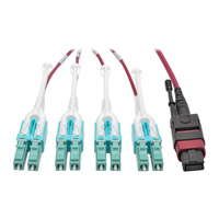 Tripp Lite N845-02M-8L-MG câble de fibre optique 2 m MPO/MTP 8x LC CMP OM4 Noir, Magenta, Turquoise