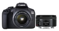 Canon EOS 2000D + EF-S 18-55 IS II + EF 50mm 1/2" SLR Camera Body 24.1 MP CMOS 6000 x 4000 pixels Black