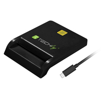 Techly I-CARD CAM-USB2TYC lector de tarjeta inteligente Interior USB USB 2.0 Negro