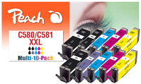 Peach PI100-437 Druckerpatrone 10 Stück(e) Kompatibel Extrahohe (Super-) Ausbeute Schwarz, Cyan, Magenta, Foto blau, Gelb