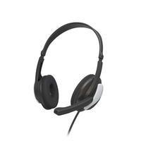 Hama HS-P100 V2 Kopfhörer Kabelgebunden Kopfband Büro/Callcenter Schwarz, Silber