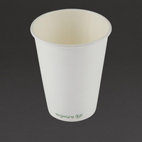 Vegware kompostierbare Heißgetränkebecher 34cl Weiß Ideal für heiße Getränke.