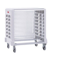 Küchengestell Zubereitungswagen (Frontlader) mit Schneidebrett, für 8 GN-Behälter, schwarz