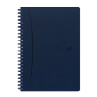 Oxford Signature A5 Spiralbuch mit flexiblem Cover, Doppelspiralbindung, 5mm kariert, 80 Blatt, SCRIBZEE kompatibel, blau