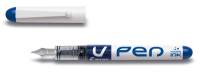 Einweg-Füllfederhalter V-Pen SVPN-4W,0,4 mm,Gehäuse weiß,Schreibfarbe blau