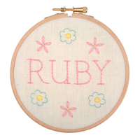 Embroidery Kit with Hoop: Baby Name Plate Kit