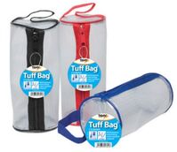 Tiger Tuff Bag Cylinder Pencil Case Polypropylene 550 Micron Clear with Assorted Colour Zips