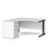 Maestro 25 left hand ergonomic desk 1400mm with black cantilever frame and desk high pedestal - white