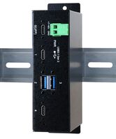 4 Port USB 3.1 Gen2 Metall HUB mit 2 x C- und 2 x A-Anschlüsse, inkl. Din-Rail-Kit und USB 3.1 Gen2