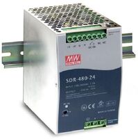 DIN-RAIL 24VDC FORSYNING, -25 SDR-480P-24, 480W, 0-20A, MEAN Tápegységek