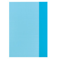 Hefthülle, rechts und links, A4, PP, genarbt, 90 my, transparent blau