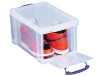 Really Useful Box Stapelbare Opbergbox met opening aan voorkant, PP, 14 L, L 395 x B 255 x H 210 mm, Transparant