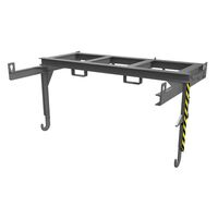 Forklift support bar for tilting skips and stacking containers