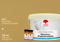 LEINOS Set Wandfarbe - 2,5l Naturharz-Dispersionsfarbe 660 + 125ml Pigment-Konzentrat 668.309 Ocker-Gelb