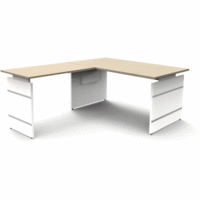 Schreibtisch Form4 160 Wangen-Gestell 160x80x68-76cm / Anbau 100x60cm ahorn