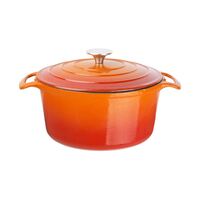 Vogue Orange Casserole Dish in Red - Cast iron - 125(H)x 235(�) mm - 4Ltr