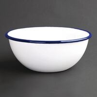 Olympia Enamel Pudding Bowl of Steel Heat and Chemical Resistant 140mm Pack of 6