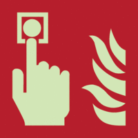 Brandschutzschild - Brandmelder, Rot, 20 x 20 cm, Folie, Selbstklebend, B-7582