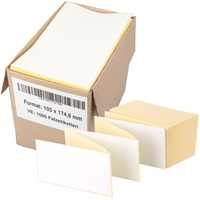 Versandetiketten 105 x 174,8 mm, 1.000 Thermodirekt-Etiketten Thermo-Eco Papier für DHL, Leporello Etiketten permanent, Adress-Etiketten