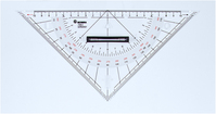 Normalansicht - Ecobra Kleines Kursdreieck 7063, mit neuem Aufdruck und mit Winkelteilung 360° – 1°, Länge Hypotenuse 250 mm