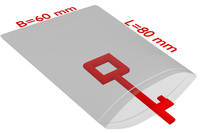 PE-Druckverschlussbeutel, 60 x 80 mm, Stärke 50 µ