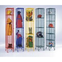 Coloured wire mesh lockers - grey