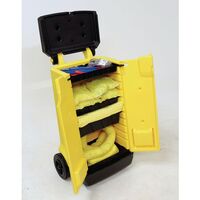 Mobile spill caddy kit - large - Trolley with chemical spill kit