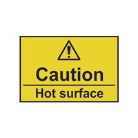 Caution hot surface warning sign