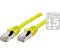 Patchkabel Cat. 6A, S/FTP (PiMF), halogenfrei, mit Rastnasenschutz, gelb, 25,0 m