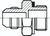 Zeichnung: Doppelnippel mit G-Gewinde / JIC-Gewinde (außen)