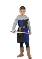Disfraz de Caballero Medieval Azul y Negro para niño 5-7A