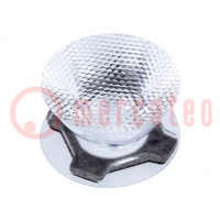 LED lens; round; transparent; 26÷29°; Mounting: adhesive tape