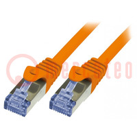 Patch cord; S/FTP; 6a; Line; Cu; LSZH; orange; 0,5m; 26AWG