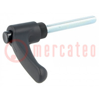 Lever; adjustable; Thread len: 60mm; Lever length: 63mm; -30÷130°C