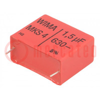 Capacitor: polyester; 1.5uF; 400VAC; 630VDC; 27.5mm; ±5%; -55÷100°C