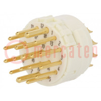 Connector: M23; contact insert; PIN: 19(3+16); male; soldering
