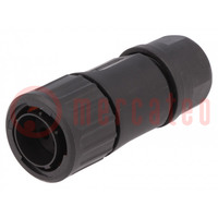 Connector: circular; plug; for cable; PIN: 4; male; w/o contacts